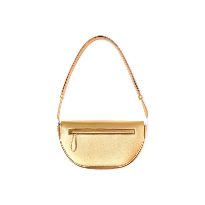 Burberry Small Metallic Leather Olympia Shoulder Bag Gold-0