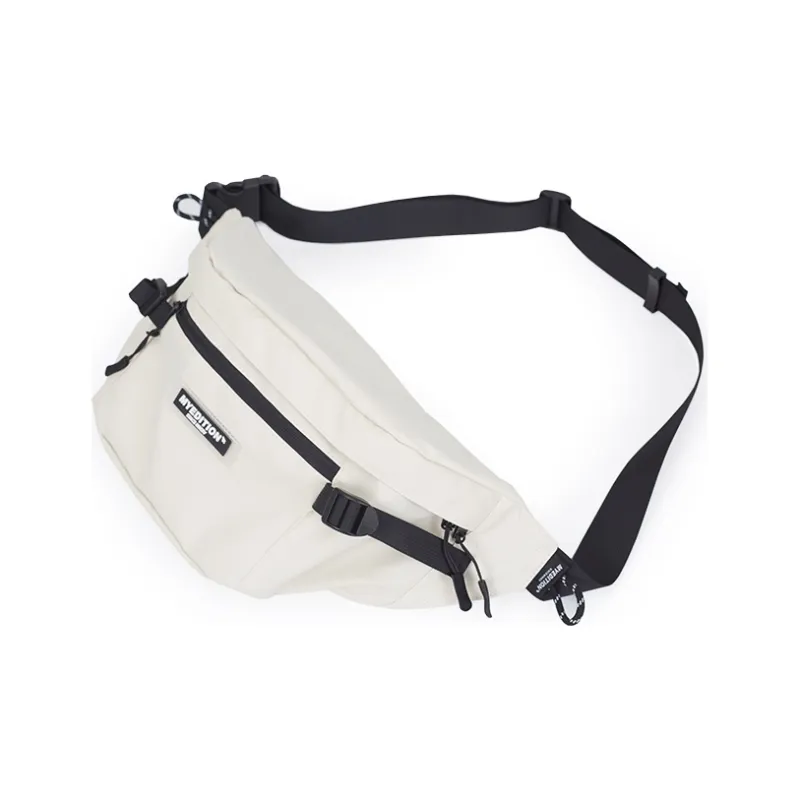 MYEDITION 4L Crossbody Bag Fanny Pack Sling Bag Outdoor Bag Polyamide Soy Milk White Unisex-1