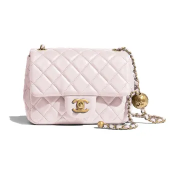 CHANEL Classic Flap CF Small Gold Ball Sheepskin Shoulder Bag Crossbody Bag Mini Women's Light Purple