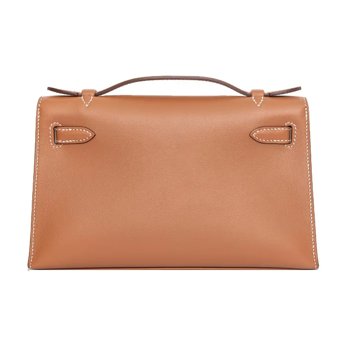 HERMES Swift Leather Kelly Bag Handbags Mini Women's Cigar Gray-2