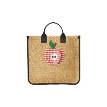 GUCCI Straw Woven Material With Leather Tote Bag Shopping Bag Handbag Kids' Bags Kids' Beige/Black