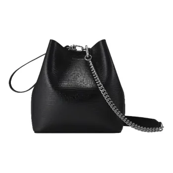FIND KAPOOR Artificial Leather Bucket Bag, Shoulder Bag, Crossbody Bag, Handbag Unisex Black/Sky Blue/Brown