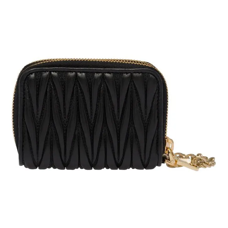 MIU MIU Matelassé Nappa Soft Leather Wallet Women's Black-1