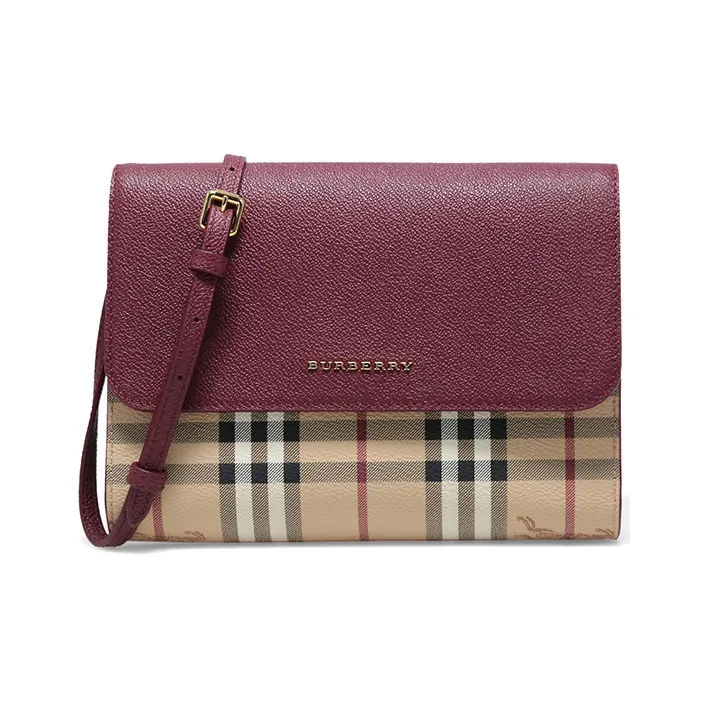 Burberry Vintage Canvas With Leather Shoulder Bag Women's Russet-0