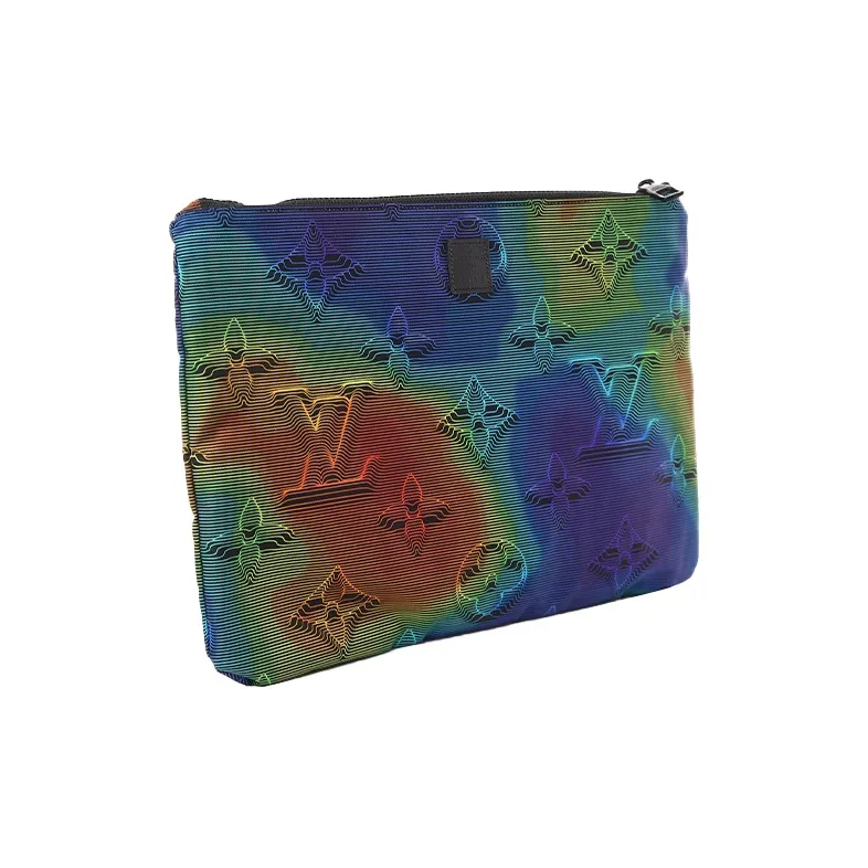 LOUIS VUITTON 2054 Cow Leather Clutch Unisex Gray-2