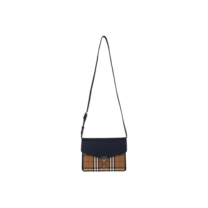 Burberry Canvas With Leather Messenger Bag Shoulder Bag Crossbody Bag Regular Women's Blue-5
