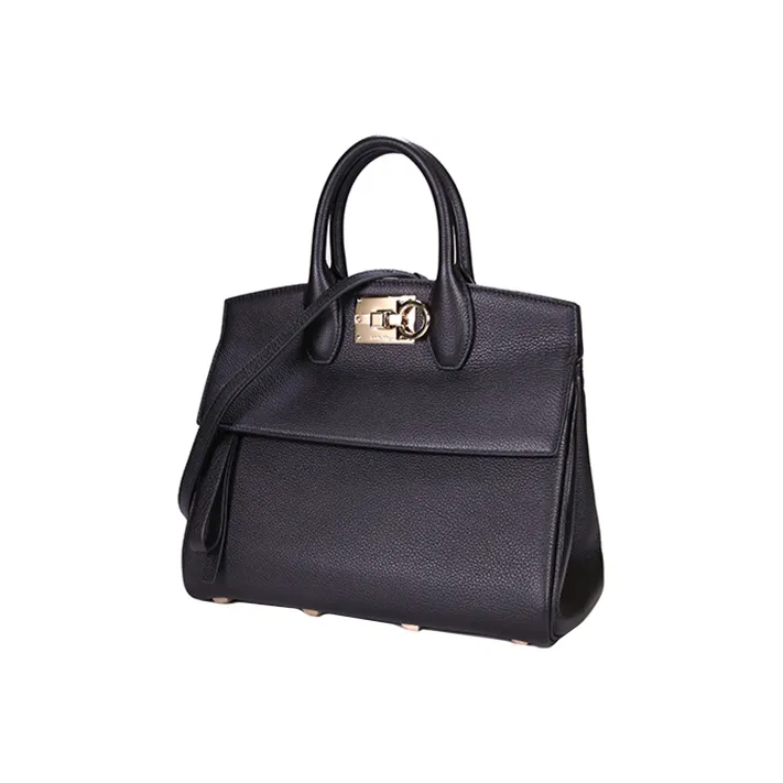 FERRAGAMO Cow Leather Crossbody Bag Women's Black-2