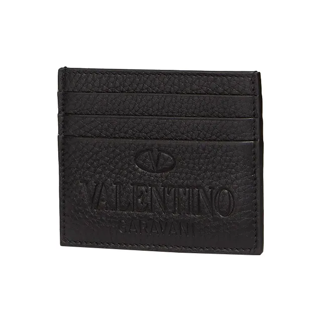 Valentino Cow Leather Card Holder Men's Black-1