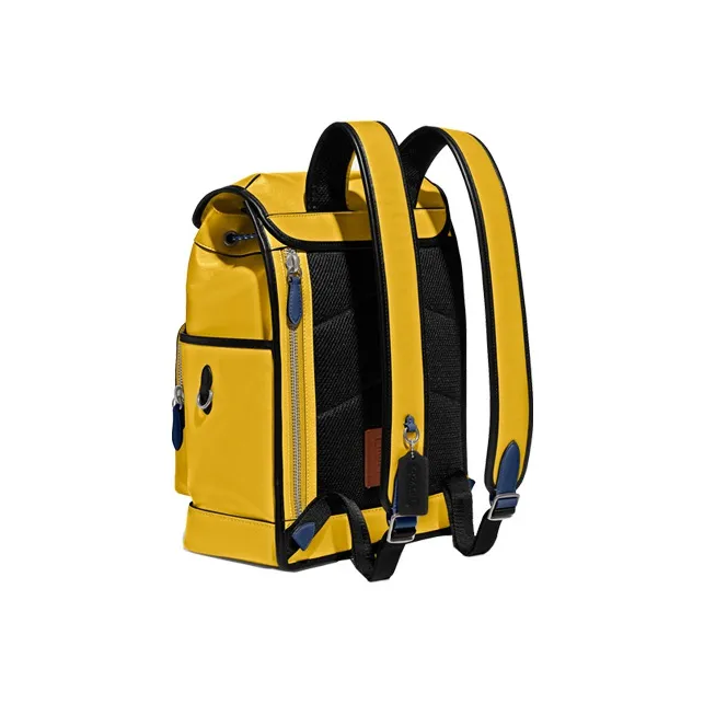 COACH League Cow Leather Backpack Tubas Men's Yellow-1