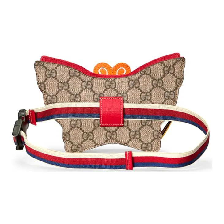 GUCCI Canvas With Leather Fanny Pack Sling Bags Kids' Ebony/Multicolor-3