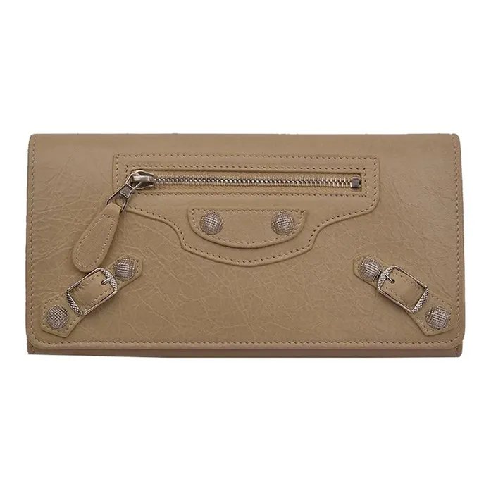 Balenciaga Cow Leather Wallet Women's Light Brown-0