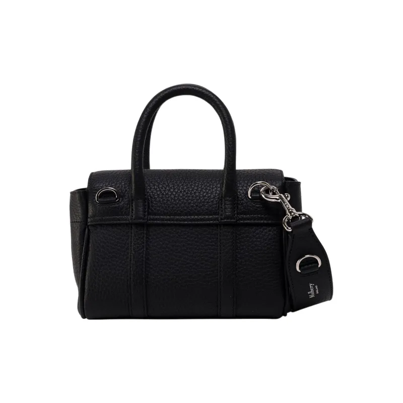 Mulberry Leather One Shoulder Handbags Women's Black-4