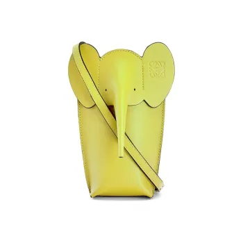 LOEWE Cow Leather Crossbody Bags Cell Phone Pouch Women's Lemon
