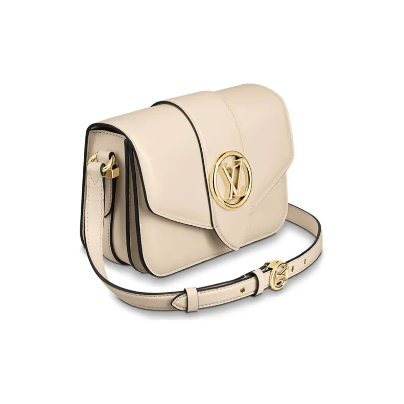 LOUIS VUITTON Pont Smooth Leather Crossbody Bag Shoulder Bag Women's Ivory-1