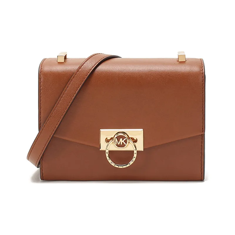 MICHAEL KORS Solid Color Leather Crossbody Bag Mini Women's Leather Brown-0