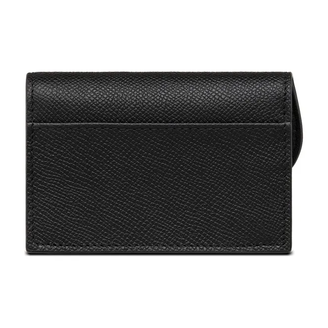 DIOR Saddle Grained Calfskin Saddle Bag Card Holder Women's Black-2