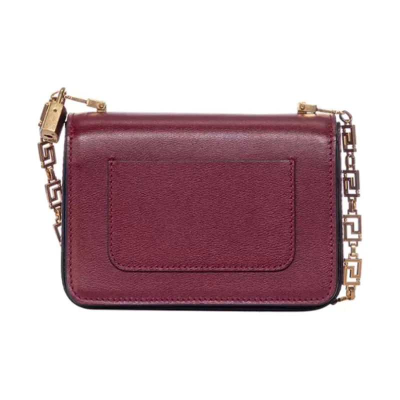 VERSACE Cow Leather Shoulder Bag, Crossbody Bag Mini Women's Paste Purple Color-2