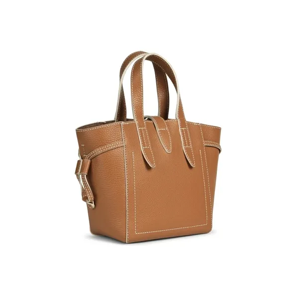 Furla Net Collection Calfskin Tote Bag Shopping Bag Shoulder Bag Crossbody Bag Handbag Mini Women's Brown Yellow-1