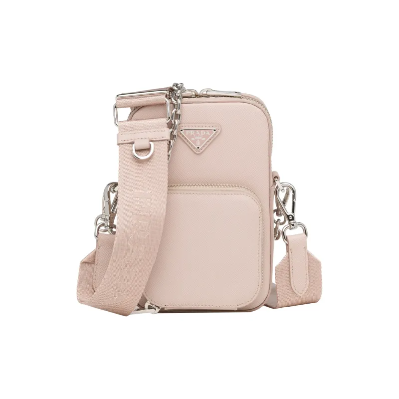 PRADA Saffiano Calfskin Shoulder Bag Women's Water Lily Color-0