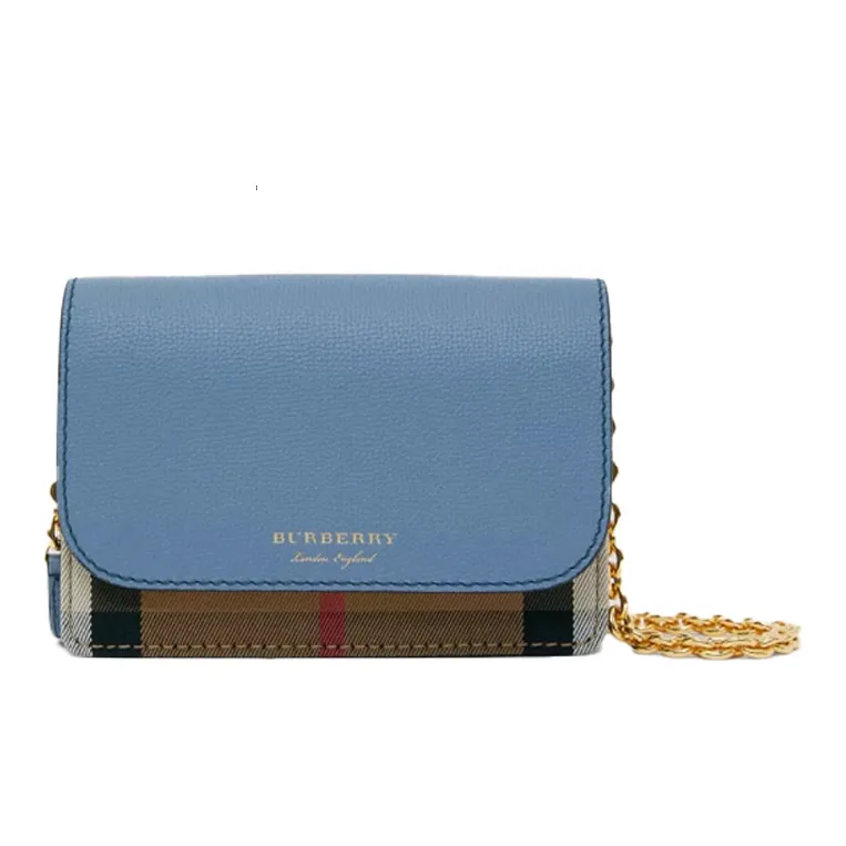 Burberry Caffè Leather Shoulder Bag Crossbody Bag Women's Slate Blue-0