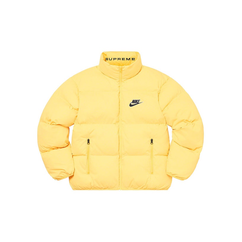 Nike yellow padded reversible jacket with hood hotsell