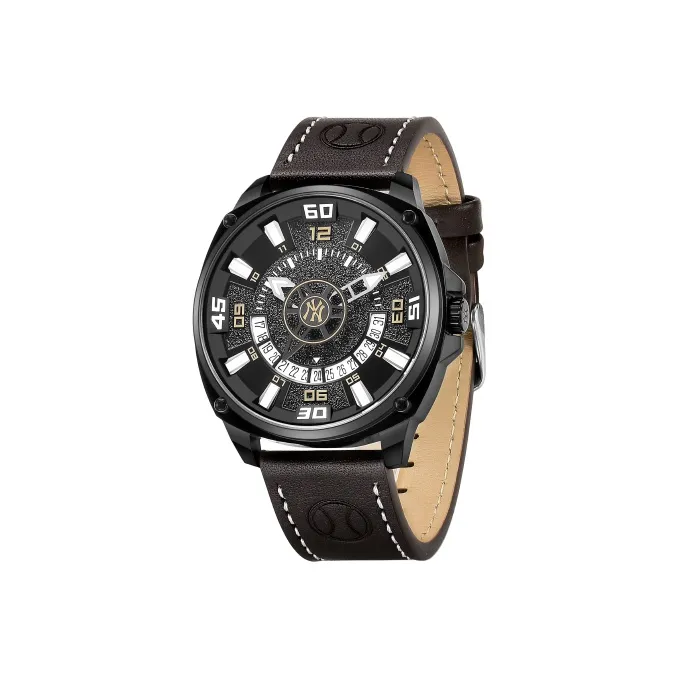 MLB Wrist Watch Automatic Mechanical Movement Leather Watch Bands 43 Black Dial Men's Watches MLB-TP011-2-1