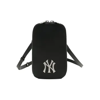 MLB Leather Cell Phone Pouch, Crossbody Bag, Shoulder Bag Unisex Black