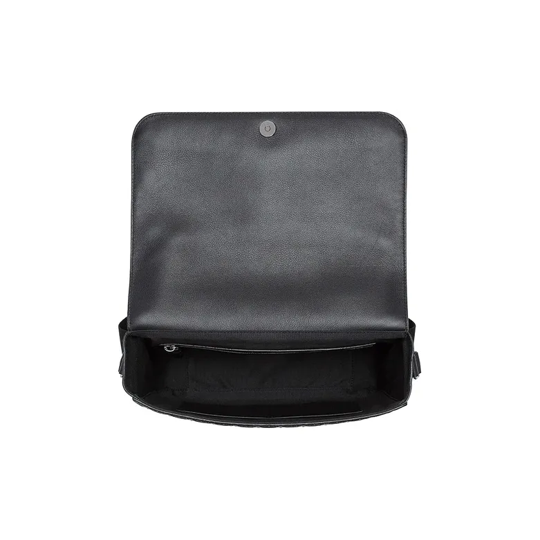 FERRAGAMO GANCINI Cow Leather Messenger Bag Shoulder Bag Crossbody Bag Men's Black-3