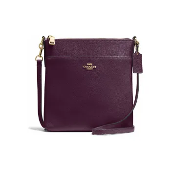 COACH Kitt Leather Messenger Bag Shoulder Bag Crossbody Bag Small Size Women's Gold/Ox Blood Fuchsia