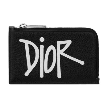 DIOR Grained Calfskin Card Set Card Holder Unisex Black