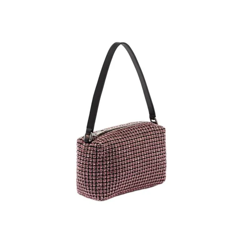 Alexander Wang Crystal Rhinestone With Leather Shoulder Bag Handbag Regular Women's Pink-1