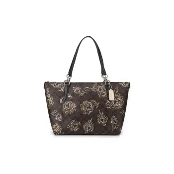 COACH Ava Artificial Leather Tote Bag Shopping Bag Shoulder Bags Medium Size Women's Black