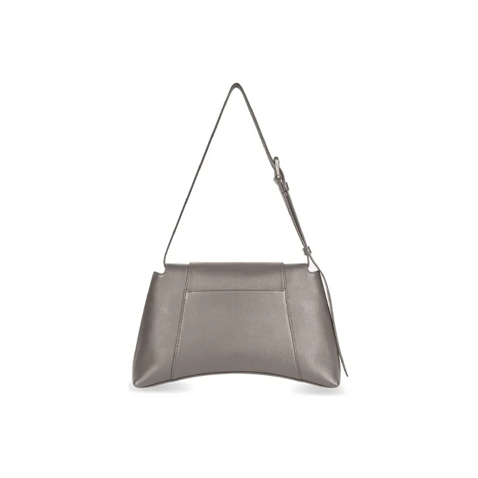 Balenciaga Downtown Smooth Calf Leather Handbag Shoulder Bag Crossbody Bag Small Size Unisex Gray-1