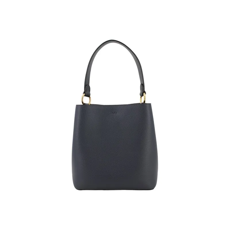 COACH Town Pebbled Leather Crossbody Bag Crossbody One Shoulder Bucket Bag Handbag Small Size Women's Navy Blue-2