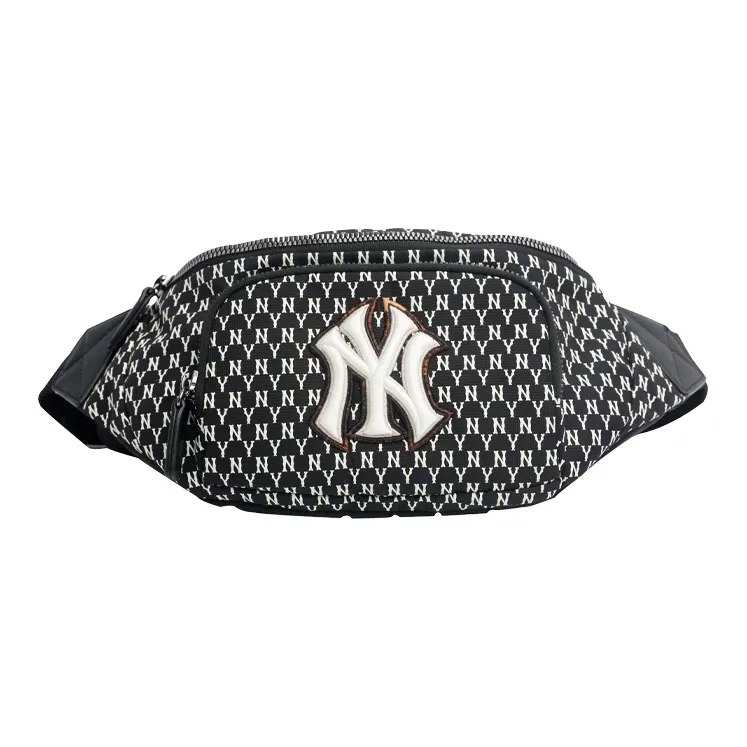 MLB Monogram Collection Polyamide One Shoulder Crossbody Bag Sling Bag Fanny Pack Regular Unisex Black-0