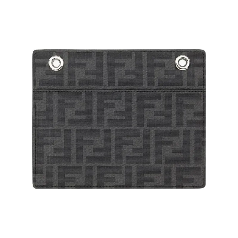 FENDI Peekaboo Calfskin Card Holder Card Holder Men's Black-2