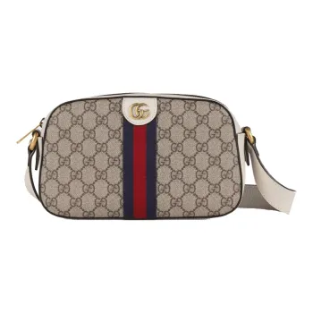 GUCCI Canvas Camera Bag, Shoulder Bag, Crossbody Bag Regular Unisex Ebony/White