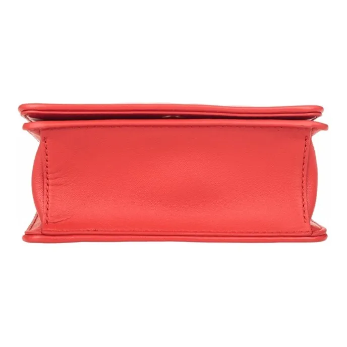 TORY BURCH Lambskin Shoulder Bag Crossbody Bag Mini Women's Orange Red-3