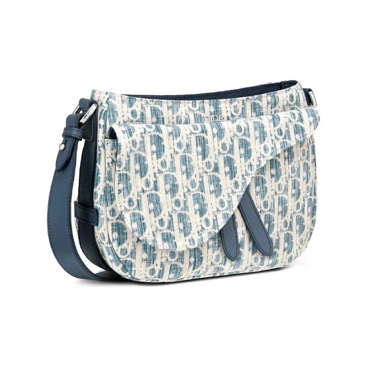 DIOR Saddle Cow Leather Saddle Bag, Sling Bag, Crossbody Bag, Shoulder Bag Men's Blue-2