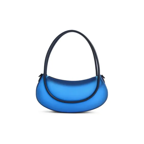 CHARLES&KEITH Synthetic Leather Shoulder Bag, Crossbody Bag, Handbag Regular Women's Black/Blue