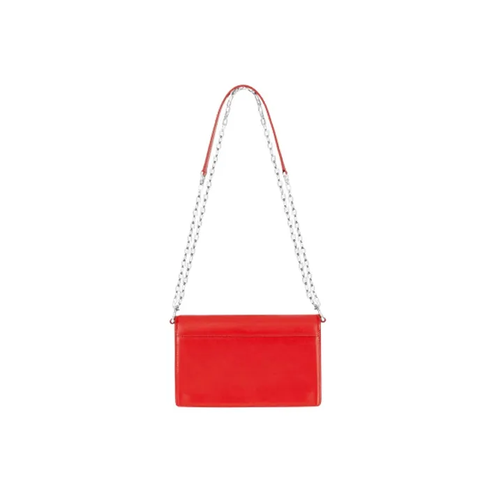 GIVENCHY Cow Leather Chain Bag Shoulder Bag Crossbody Bag Small Size Women's Red-3
