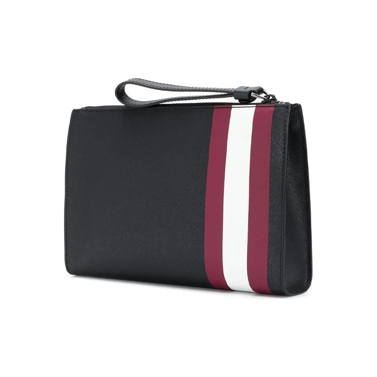 BALLY PVC Leather Coin Purse, Clutch Regular Men's Black-2