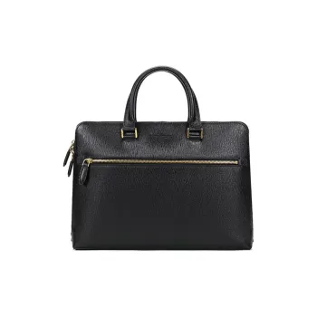 FERRAGAMO Cow Leather Briefcase, Laptop Bag, Business Bag, Handbag Men's Black