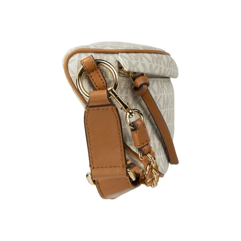 MICHAEL KORS Slater Cow Leather Shoulder Bag Women's Beige-3