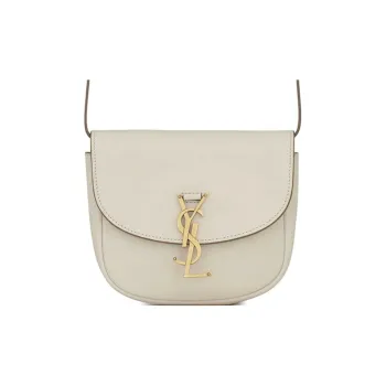SAINT LAURENT KAIA Smooth Leather Saddle Bag, Crossbody Bag, Shoulder Bag Women's White