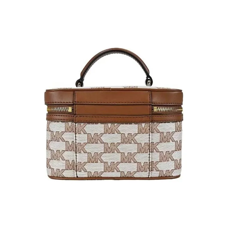 MICHAEL KORS Jet Set Fabric Box Bag, Makeup Bag, Handbag, Shoulder Bag, Crossbody Bag Regular Women's Brown-2