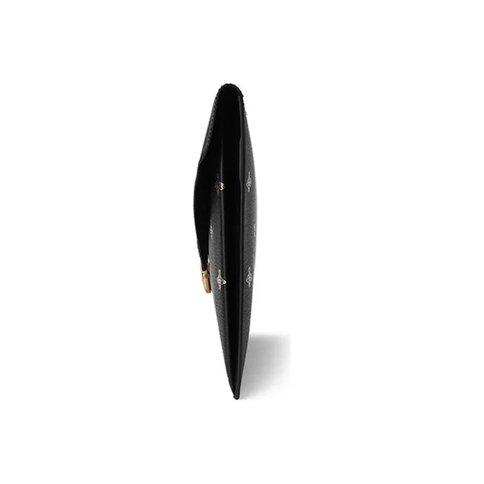 GUCCI Leather Envelope Bag, Clutch Tubas Unisex Black-2