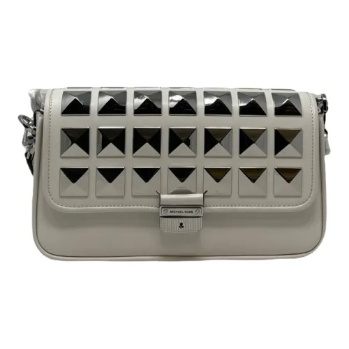 MICHAEL Peserico Leather Shoulder Bag Women's Gray White