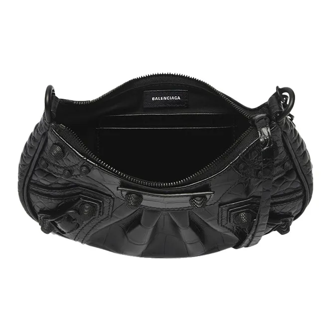 Balenciaga Le Cagole Cow Leather Biker Bag, Dumpling Bag, Handbag, Crossbody Bag Mini Women's Black-3