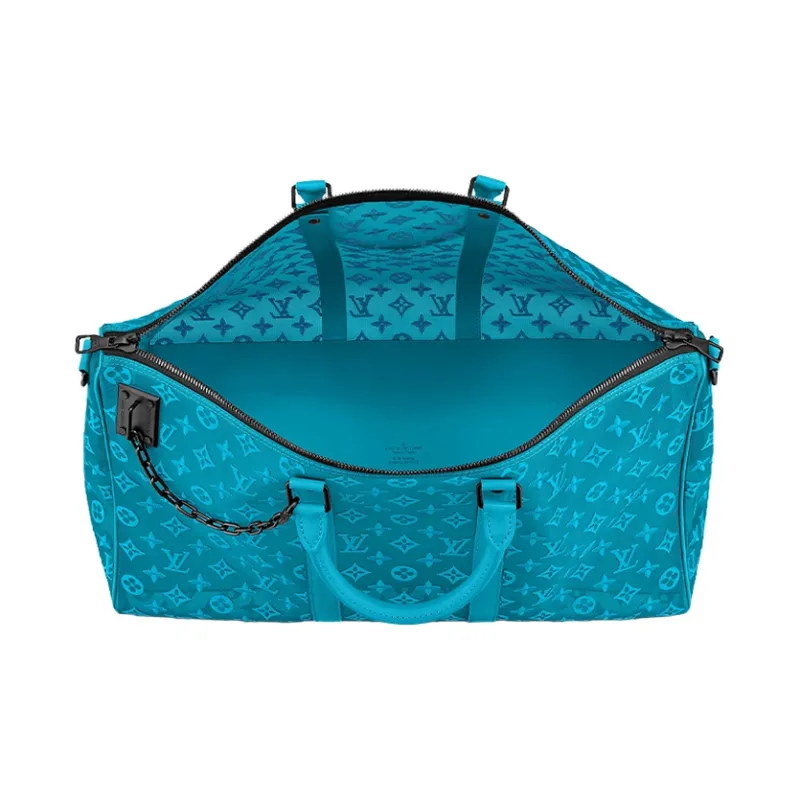 LOUIS VUITTON Keepall Triangle Monogram Mesh 50 Turquoise-2